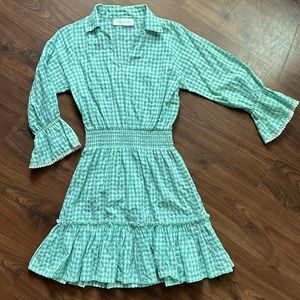 Seafoam gingham dress in perfect condition